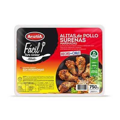 Alitas de pollo sureña 750gr