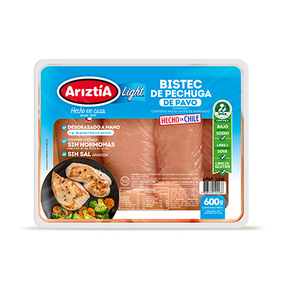 Bistec de pechuga de pavo light 600gr