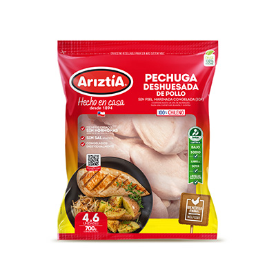 Pechuga deshuesada de pollo congelada 700gr