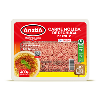 Carne molida de pechuga de pollo 400gr Ariztía